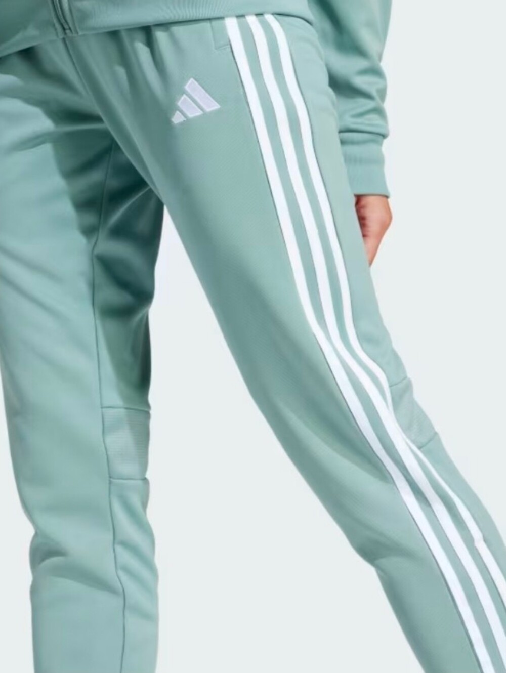 adidas Women Silver Green TIRO ES Track Joggers with White 3-Stripes XL